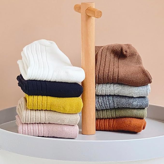 Toddler Socks Unisex Baby Baby Crew Cotton Cuff Socks for Infant Girls Stocking Stuffer for Kids 0-36 Months