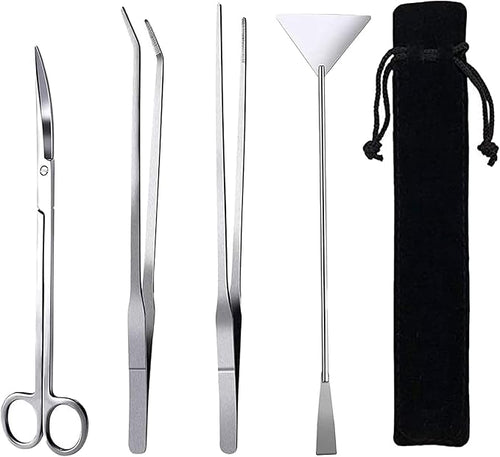 15in Aquascaping Tools, 4 in 1 Long Aquarium Tweezers Scissors Spatula by FISTOY+Aquarium+Supplies