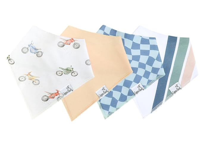 Baby Bandana Drool Bibs for Drooling and Teething 4 Pack Gift Set "Ryder" by Copper Pearl