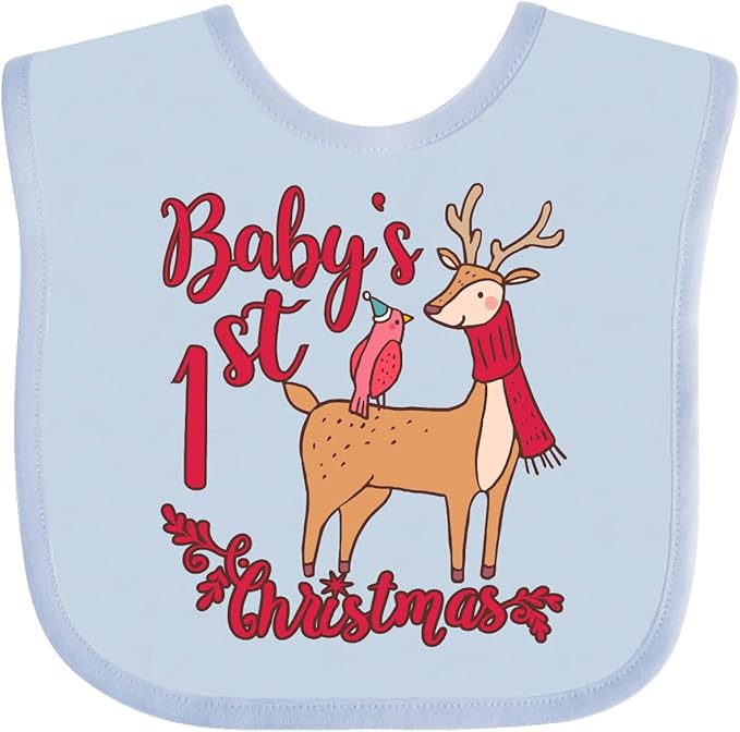 inktastic Baby's First Christmas Baby Bib