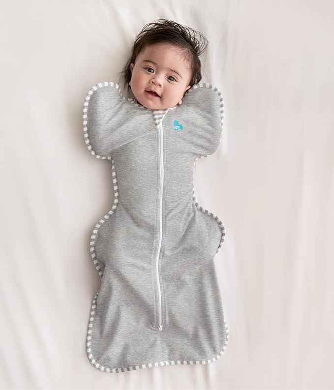 Love to Dream Swaddle UP, Gray, Newborn, 5-8.5 lbs., Dramatically Better Sleep, Allow Baby to Sleep in Their Preferred arms up Position for self-Soothing, snug fit Calms Startle Reflex