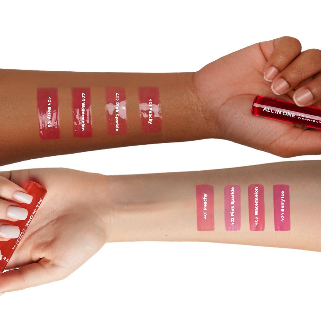 All-in-One Lip Oil - Lightweight, Tinted, Plumping, Hydrating Lip Gloss - Lip Balm for Day & Night Use, Long-Lasting Lip Stain, Lip Glow Oil, No-Sticky Gloss, Lip Plumper Tint - Peachy №401