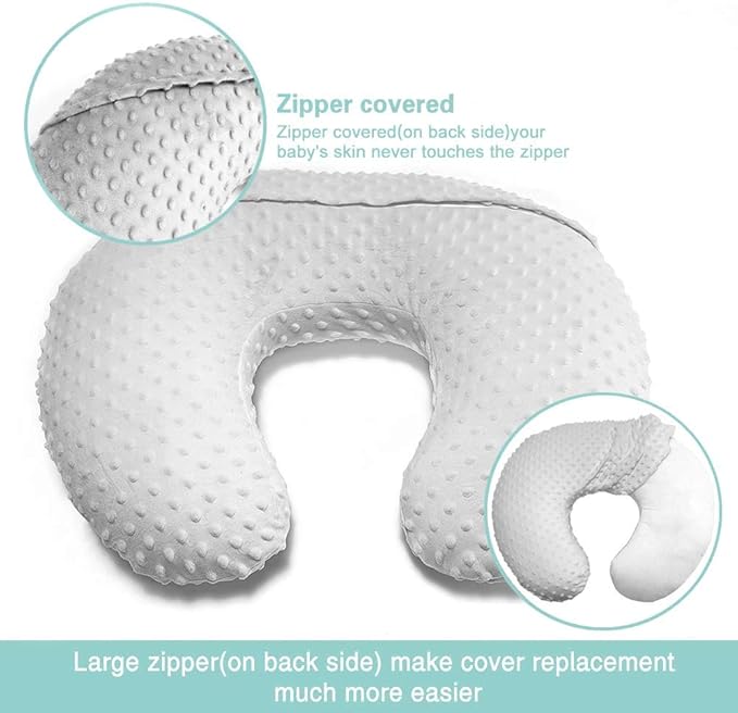 iEvolve Minky Nursing Pillow Cover Breast Feeding Pillow Cover Slipcover U Shape for Baby Boy Girl,Cover Only(Coral)