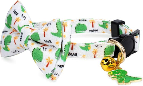 2 Pack Cotton Cat Collar with Bow Tie and Bell - Image 2