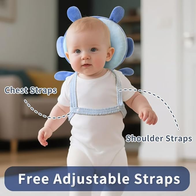 GINMOON Baby Head Protector Backpack,Lightweight and Breathable, Baby Walking Harness,Crawling Baby Essentials (Bunny)