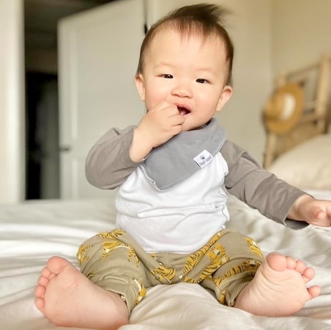 DiaperSquad's Baby Bibs for Drooling and Teething, Bibs for Boys, Baby Girl - Solid Cotton Baby Drool Bibs