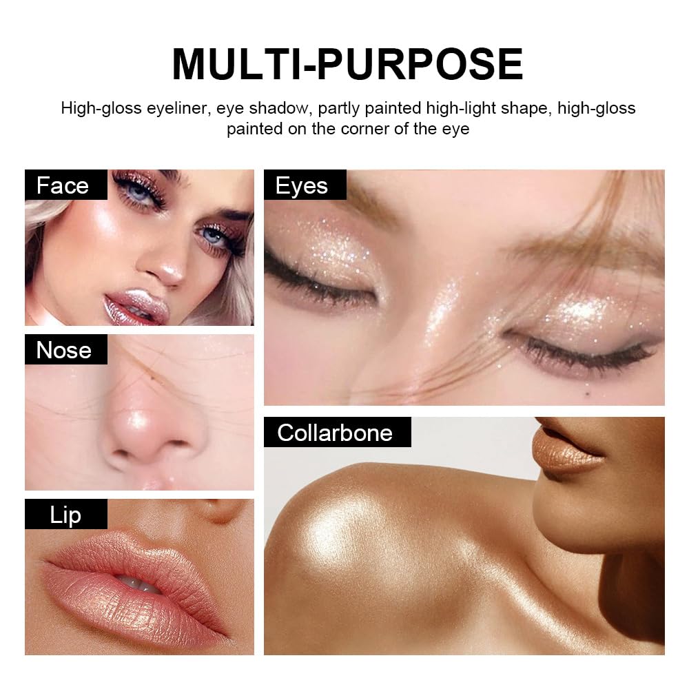 Coffee Eyeshadow Stick Makeup, Cream Shimmer Eye Shadow Pencil, Hypoallergenic Waterproof Long Lasting Crayon, Smooth Glitter Primer Palette Eyeliner Make up