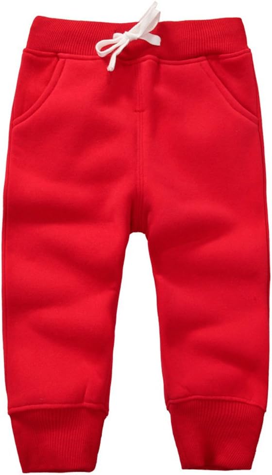 CuteOn Unisex Toddler Jogger Pants Kids Cotton Elastic Waist Winter Baby Sweatpants Pants 1-5Years