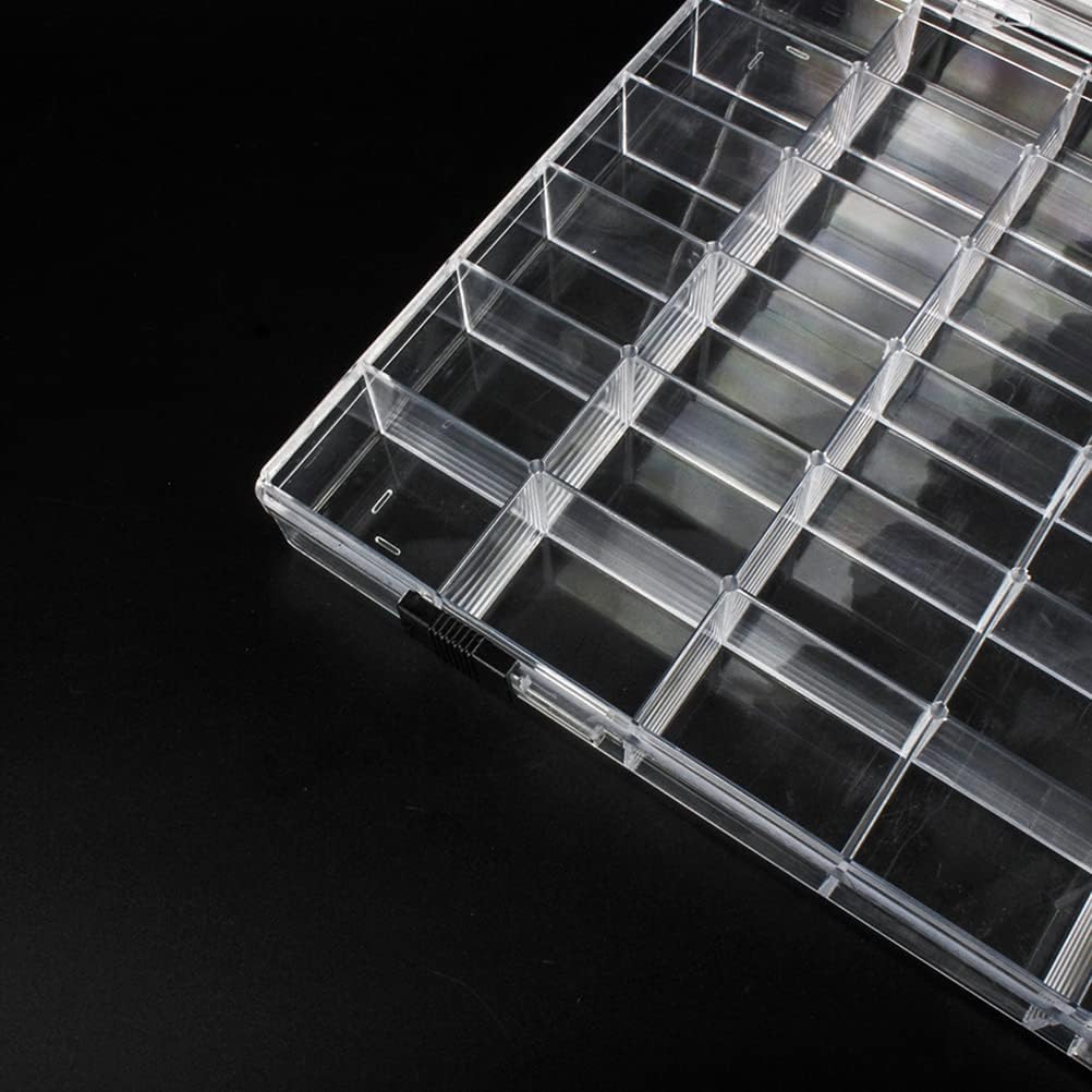36 Grids Clear Plastic Organizer Box, Craft Storage Container for Beads Organizer, Art DIY, Crafts Jewelry Storage, Fishing Tackles, Rock Collection, 1 Pack