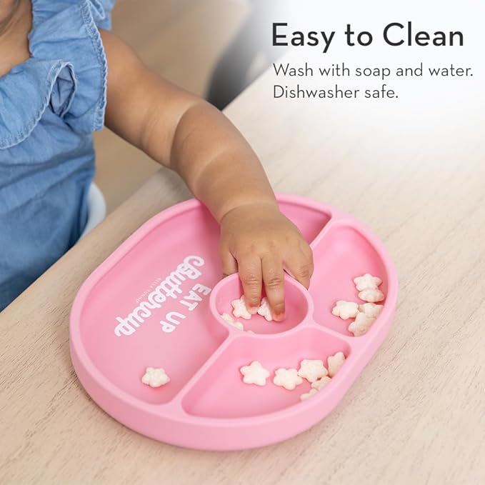 Bella Tunno Suction Plate for Babies & Toddlers, Self-Feeding Dish for Baby Led Weaning, Silicone Divided Plate, Sticks to Highchair Trays & Tables, Microwave & Dishwasher Safe, Fiesta then Siesta