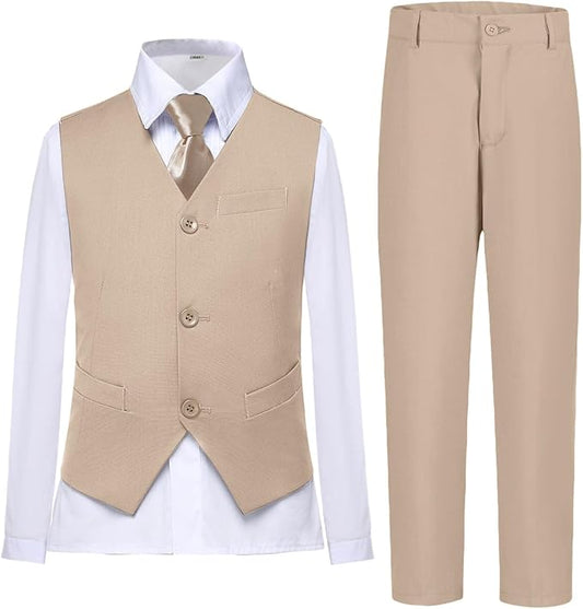 Boys Vest Set Formal Dress Suits Wedding Outfit Dresswear