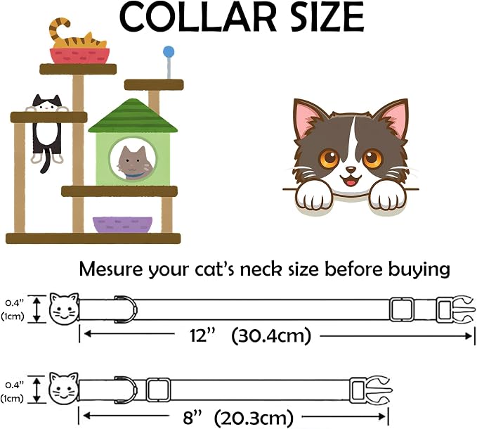 Elegant little tail 2 Pack Cat Collar-Dinosaur & Shark Cotton Breakaway Cat - Image 7