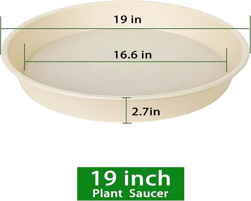 2 Pack of 18 19 inch Plant Saucer Drip Tray, Heavy Duty Deep Plant Saucers - Image 2