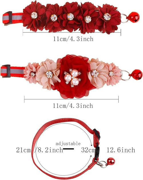 2 Pack Cat Collar Pink Floral - Image 2