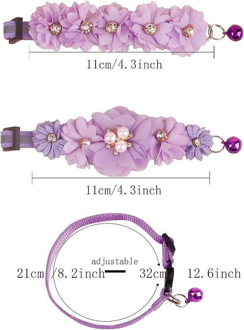 2 Pack Cat Collar Pink Floral - Image 2