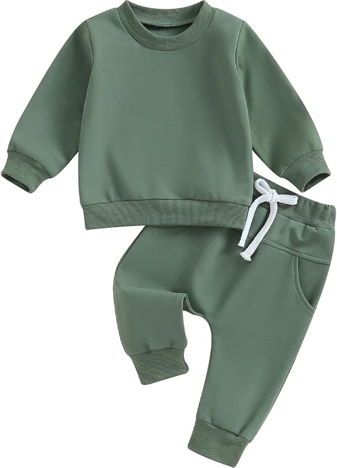 Tiaham Baby Boy Clothes Girl Outfits Fashion Sweatshirt Sweat Pant Kids Toddler Tops Pant Sets
