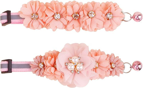 2 Pack Cat Collar Pink Floral by OGEFOTED