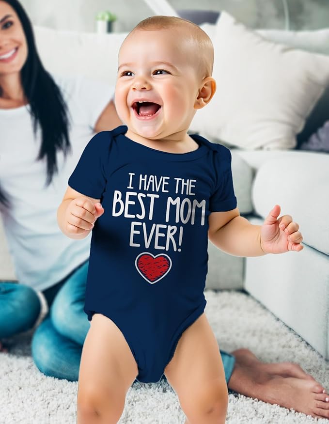 Tstars I Have the Best Mom Ever Baby Bodysuit Newborn Outfit Gift for Baby Shower or First Mother's Day