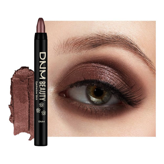 Dark Brown Shimmer Cream Eye Shadow Stick Makeup for Women, Brown Shimmer Eyeliner Pencil Eyeshadow Brightener Stick for Eyes, Waterproof Eyeshadow Applicator Blendable sombras para ojos 76#