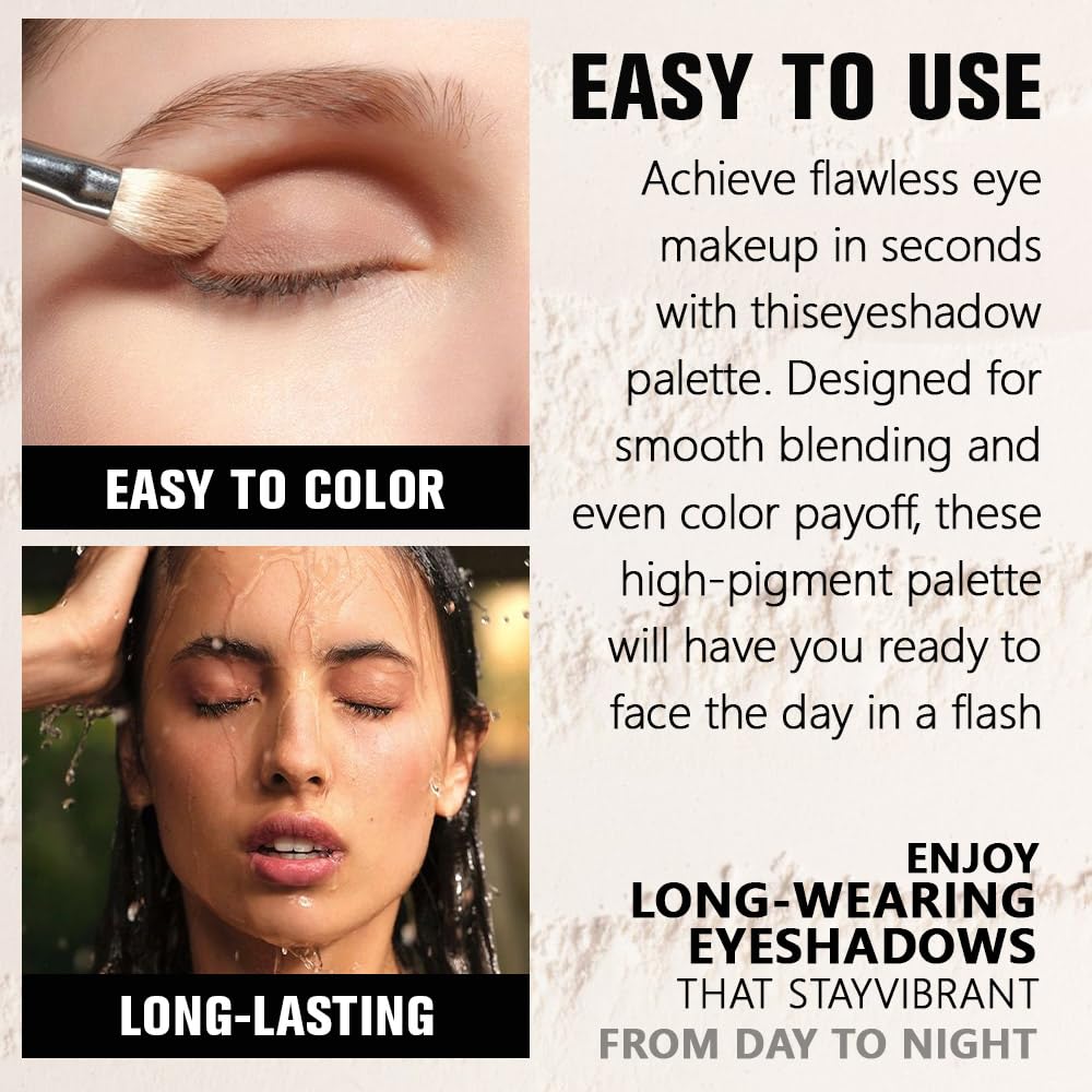 Light Nude Single Matte Eyeshadows Makeup, Neutral Powde Eye Shadow for Women, Skin Singles Matte Eyeshadow Palette Pigmented Waterproof, sombras para ojos, Blendable, Girls Eyeshadow Gift 06