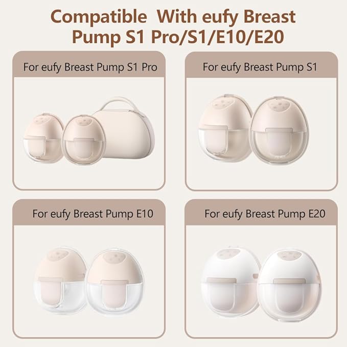 4pcs Breast Pump Parts, 2pcs Duckbill Valves and 2pcs Silicone Diaphragm Compatible with eufy S1 Pro/S1/E10/E20 Wearable Breast Pump, Replace for eufy Pump Parts,Not Original Parts
