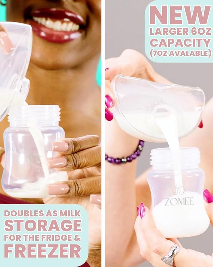 Zomee Collection Bottle Leak Proof - 7 oz - for Zomee Fit Wearable Breast Pump for Breastfeeding and Nursing Mothers Milk Bottle Storage Container (Pump Not Included)