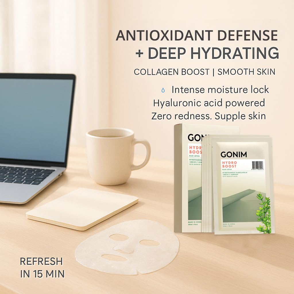 Face Mask Korean Skin Care with Hyaluronic Acid & Collagen Activation- Face Masks Skincare Hydration, Moisturizing Sheet Mask, Travel Essentials, Korean Face Mask 30ml x10 Sheets