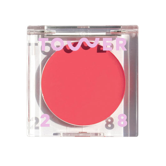 Tower 28 Beauty BeachPlease Cream Blush for Cheeks and Lips - Multi-Purpose Lip and Cheek Tint in Pink Blush - for Sensitive Skin – Color HAPPY HOUR, Luminous Finish