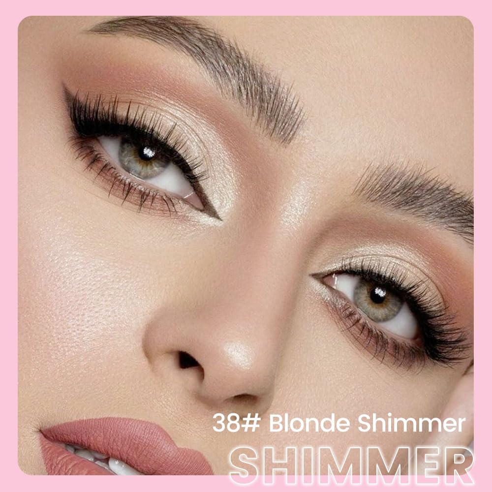 Kaely 2in1 Cream Eye Shadow Brightener Sticks for Eyes, Pencil Eyeshadow Applicator Stick Waterproof Pigmented, Eye Shadow Palette Highlighter Makeup, sombras para ojos, 38 Blonde Shimmer