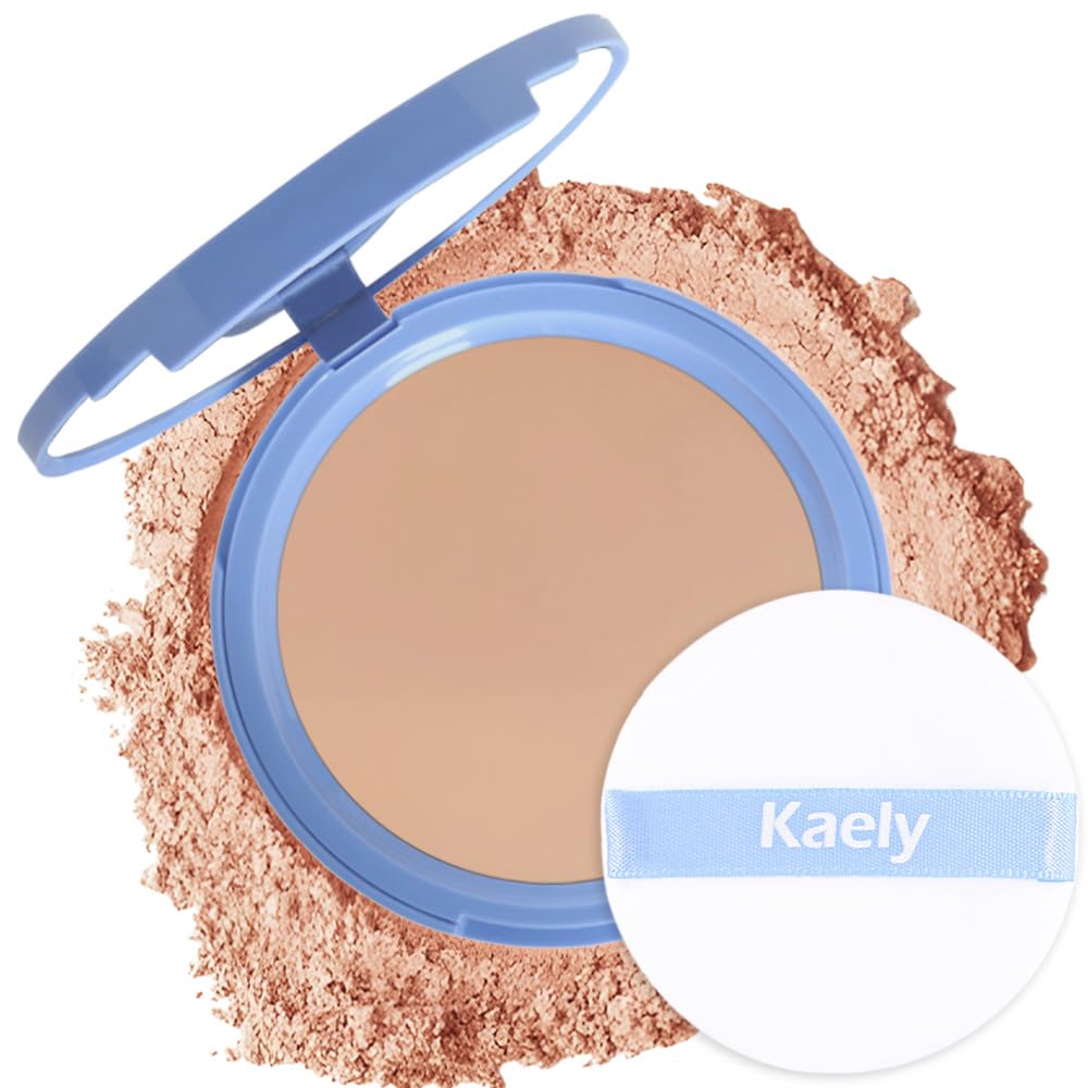 Kaely Oil Control Face Pressed Powder, Perfection Matte Compact Powder, Long Lasting Waterproof Finishing Powder Makeup, polvo compacto de maquillaje, Lightweight, Vegan, 140 Golden Beige