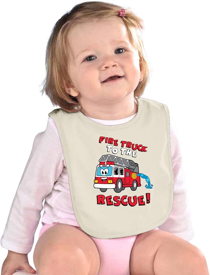 Wild Bobby Fire Truck to the Rescue Funny Cute Humor Infant Premium Jersey Baby Bib