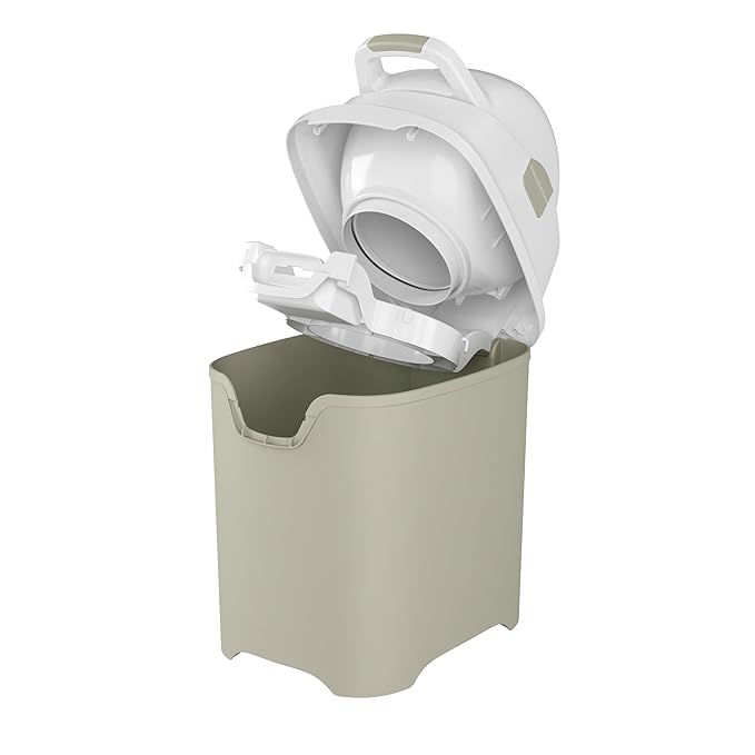 Foundations Mini Diaper Pail with Airtight Lid - Durable & Odorless Diaper Disposal, Large Capacity, Holds up to 30 Newborn Diapers, Refill with Any Bags - Sand