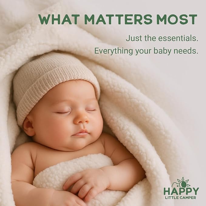 Happy Little Camper Super Saver Diapers, Size 1, 100 Count | Budget-Friendly Disposable Baby Diapers for Sensitive Skin | Hypoallergenic, Fragrance-Free, Ultra Absorbent