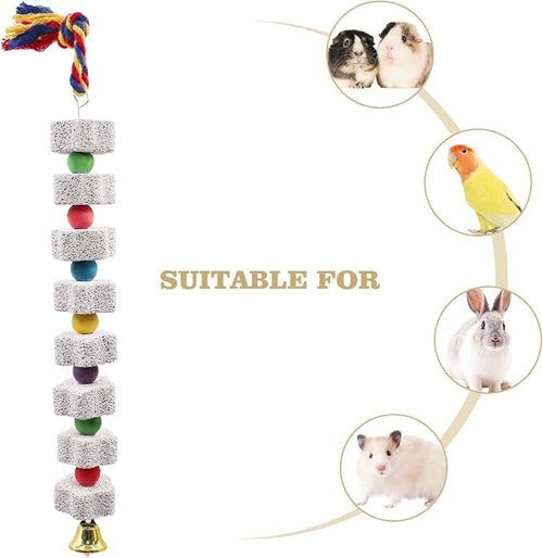 2 Pack Large Bird Chewing Toy, Parrot Beak Grinding Calcium Stone - Image 2