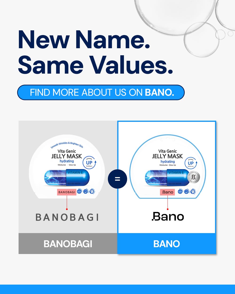 Bano Vita Genic Jelly Face Hydrating Mask 10EA – Firming Sheet Mask for Sensitive Skin, Korean Glass Skin Care with Mineral Water, Vitamin C & Niacinamide, Fragrance-Free