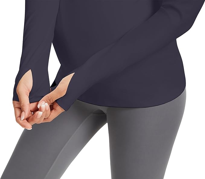 MathCat Maternity Long Sleeve Shirt with Thumbleholes,Pregnancy Casual Tee Blouse Athletic Yoga Workout Tops