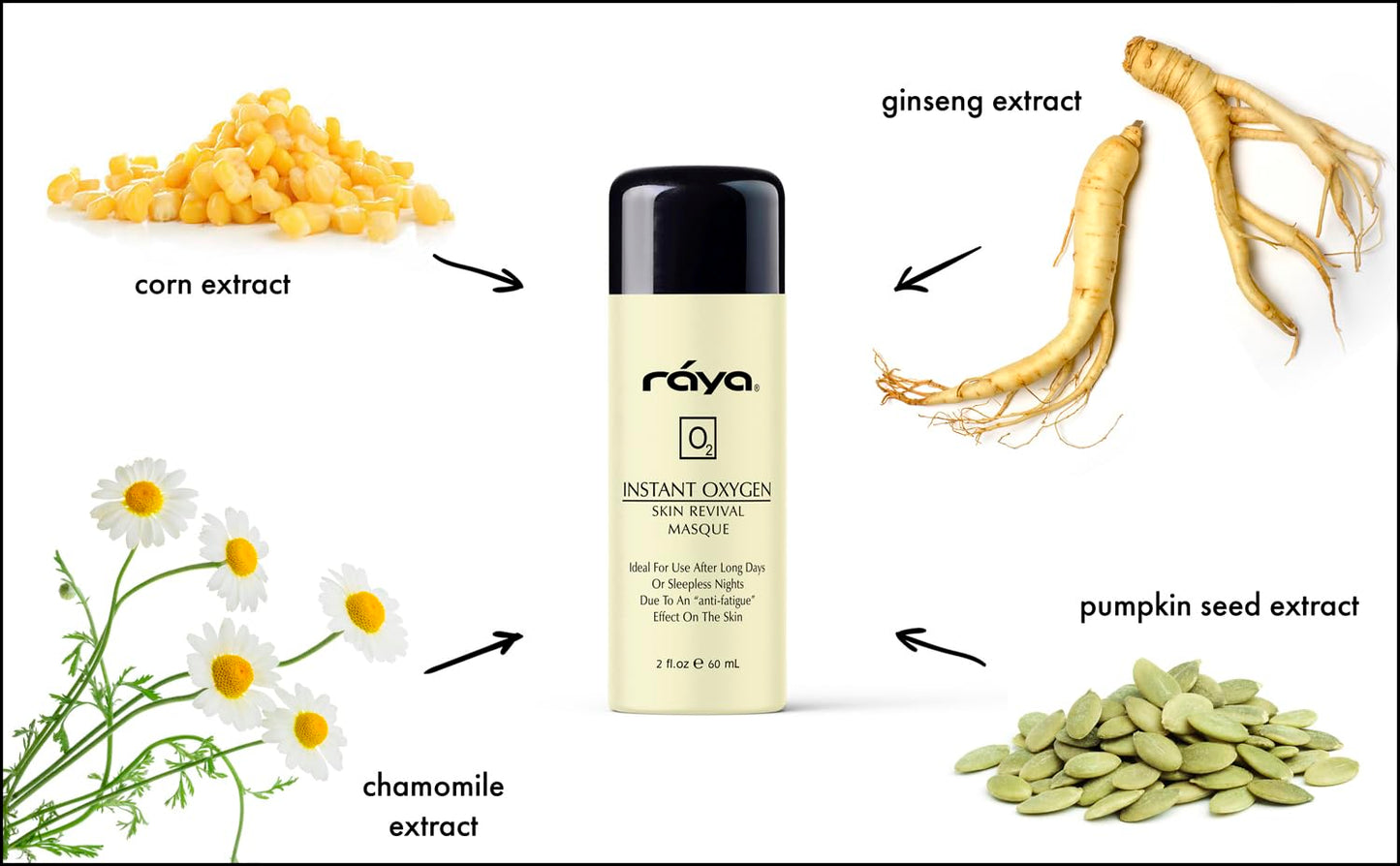 Raya Instant Oxygen Skin Revival Masque (115) | Anti-Fatigue Facial Treatment Mask for All Skin | Creates a Glowing Complexion