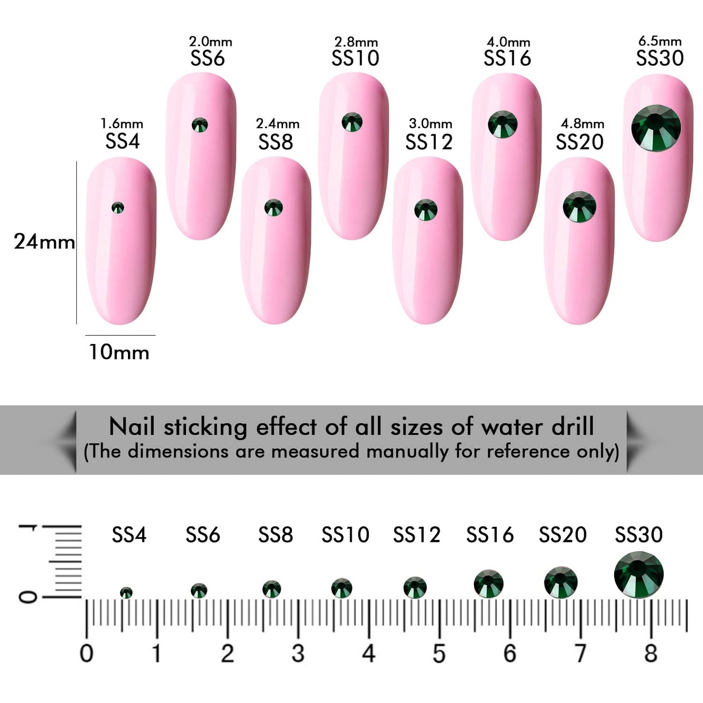 1440Pcs Dark Green Crystal Rhinestones,Glass Flatback Rhinestones Mini Gemstones for Nail Face Makeup Art Crafts Clothes Decoration -(SS6,2.0mm,Dark Green)