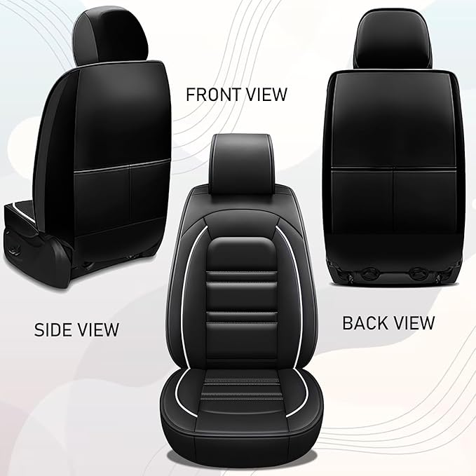 Seat Cover for Infiniti fx35 2003-2012 | Car Seat Covers Front Seats, Waterproof Seat Protectors, Automotive Front Seat Covers (Front Seat, Black&White Line)