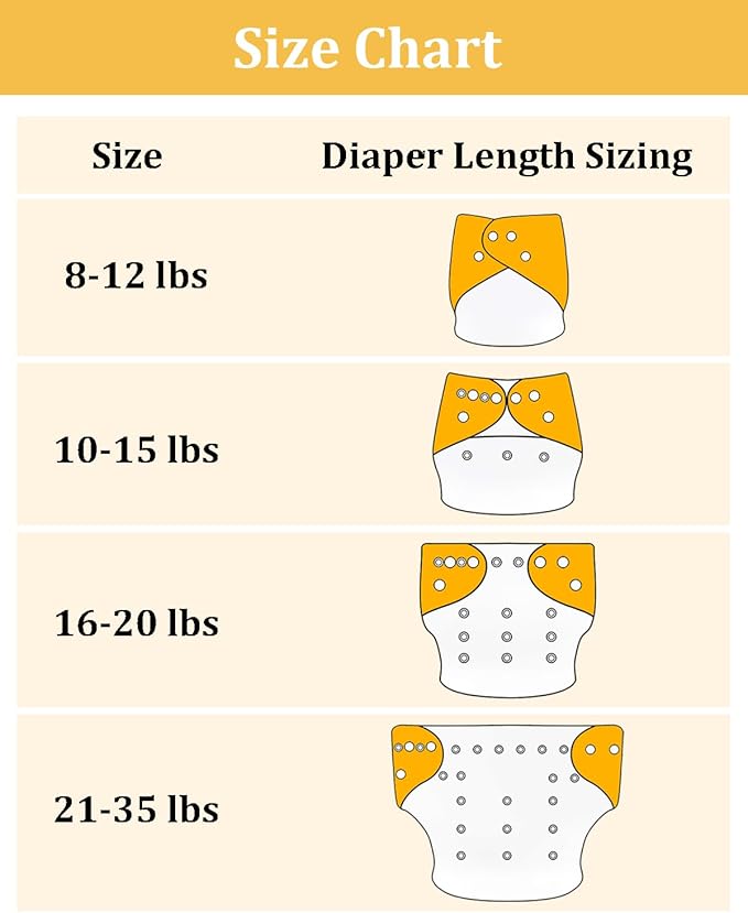 babygoal Reusable Charcoal Cloth Diapers with Double Gussets, 6 Pack Washable Baby Pocket Diapers with 6pcs Charcoal Inserts and Wet Dry Bag(Neutral Color)