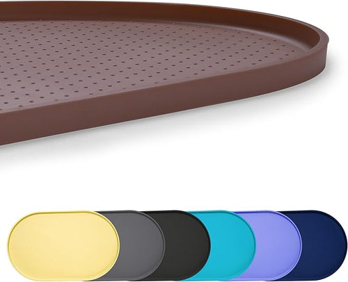 100% Waterproof 1.0" Raised Edge BPA Free Silicone Dog Food Mat, Pet Cat by Yacee