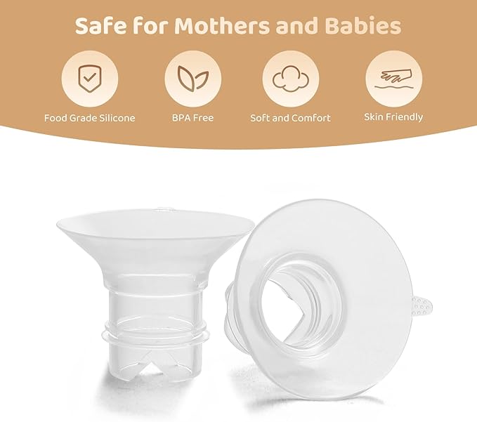 Flange Inserts 17mm Compatible with Medela/Spectra/TSRETE/Elvie/Momcozy/Bellababy Breast Pump 24mm Shields/Flanges, Reduce 24mm Nipple Tunnel Down to 17 mm, 4PCS