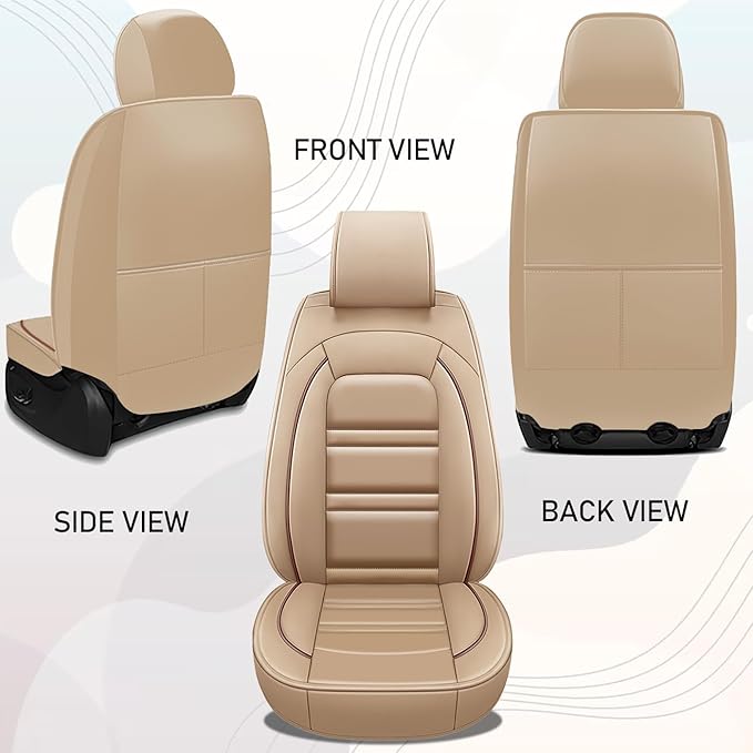 Car Seat Cover for Ford f150 2003-2025 | Car Seat Covers Front Seats, Waterproof Seat Protectors, Automotive Front Seat Covers (Front Seat, Beige)