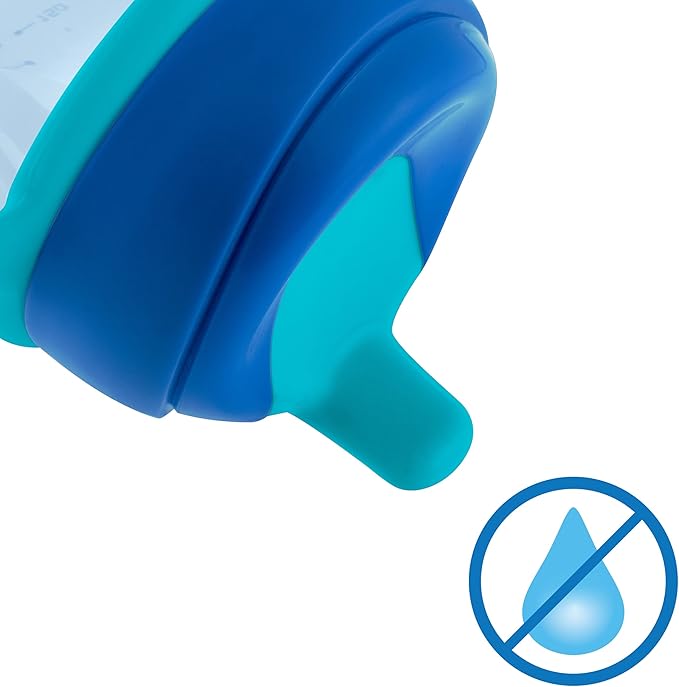 Chicco Semi-Soft Trainer with Bite-Resistant Spout and Spill-Free Lid 7oz.| Removable, Non-Slip Handles | Top-Rack Dishwasher Safe | Easy to Hold Ergonomic Indents | Blue| 6+ months