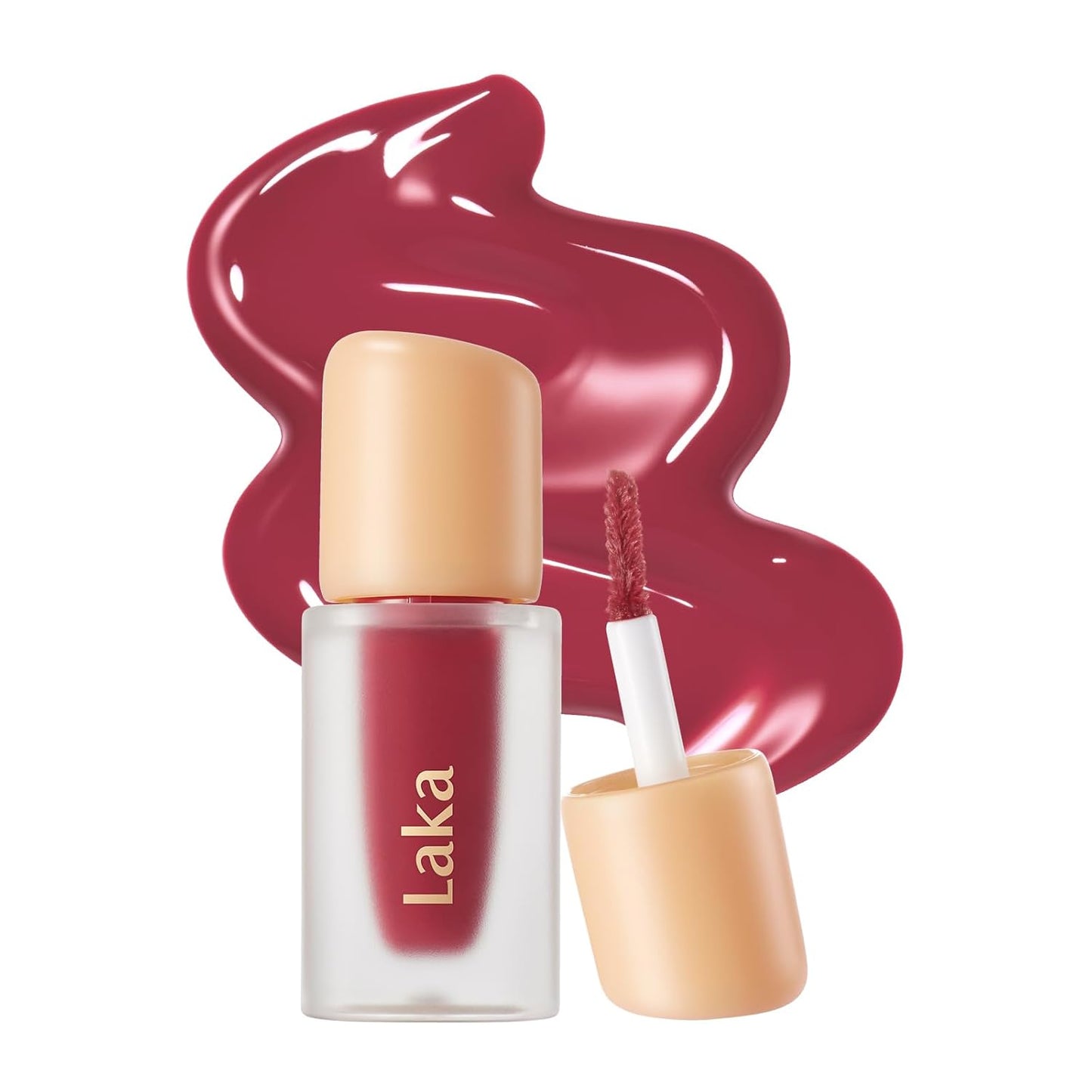Laka Fruity Glam Lip Tint Mini, Glowing Lip Stain with Wide Color Spectrum, Hydrating & Lightweight Texture, Long-Lasting Bold Stain, Non-Sticky, Vegan, K-Beauty (#128 Like)