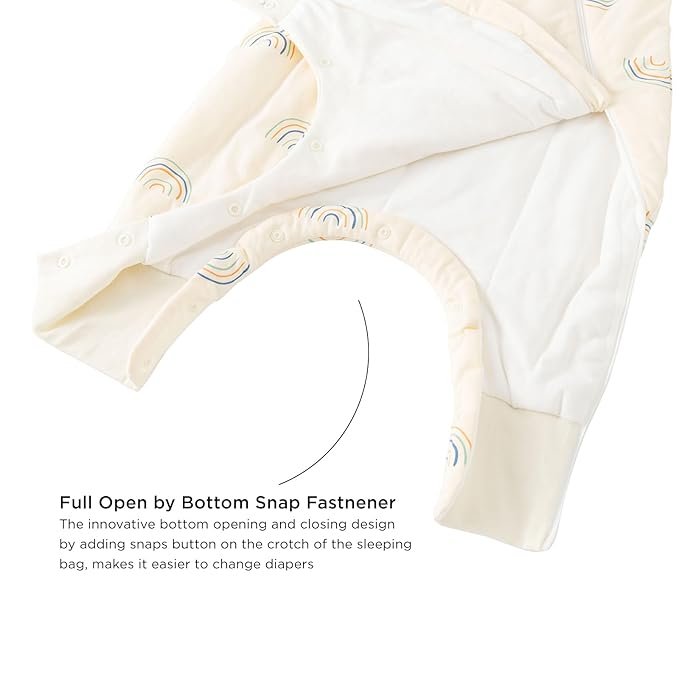 Duomiaomiao 1.5 TOG Toddler Sleep Sack 12-24 Months 100% Cotton Four Season Side Open Zipper Baby Sleep Sack with Feet, Breathable Toddler Wearable Blanket