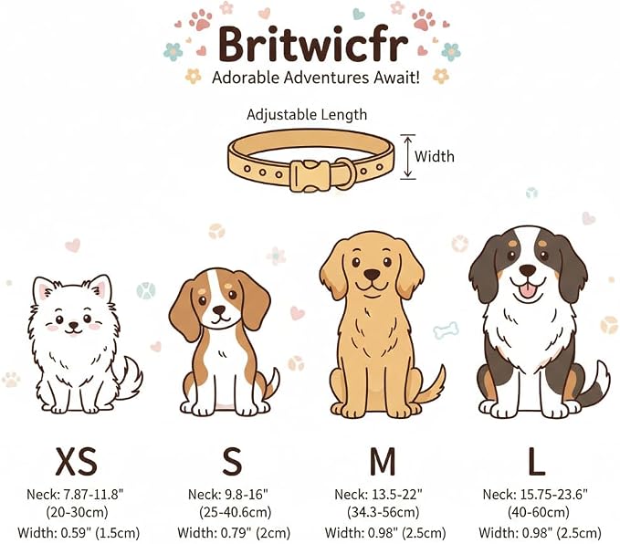 Cute Dog Collar with Yellow Bow Pattern, Girl Dog Collar - Image 5