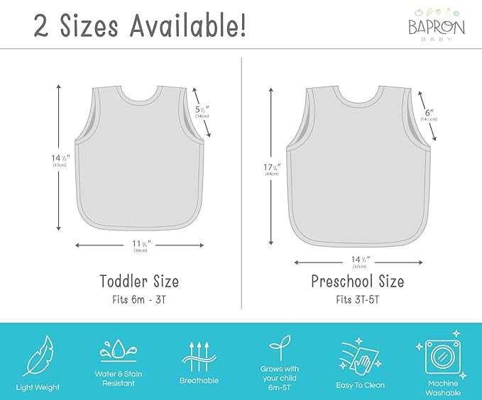 BapronBaby Black Checkerboard Bapron - No Neck Tie Safer Bib for Baby & Toddler - Soft Waterproof Stain Resistant - Machine Washable - Sz Baby/Toddler 6m-3T