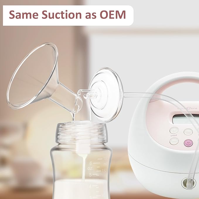 24mm Flanges Compatible with Spectra S2 S1 9 Plus Synergy Gold Breastpump, Not Original Spectra Replacement Pump Parts, Wide Mouth Flange Accessories for Elastic Nipples Work with Backflow Protector