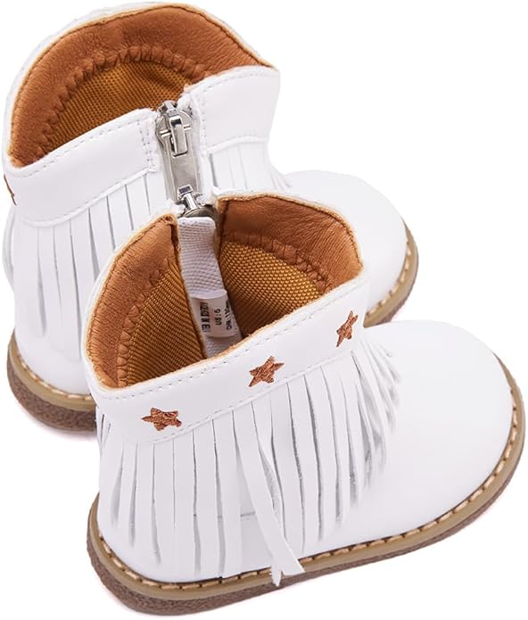 BMCiTYBM Baby Cowboy Cowgirl Boots Infant Western Shoes Boys Girls Round Toe Boots All Seasons 6-24 Months